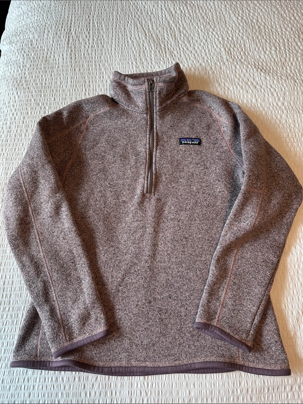Patagonia Womens Quarter-Zip Heathered Mauve Better Sweater Fleece  Sz S